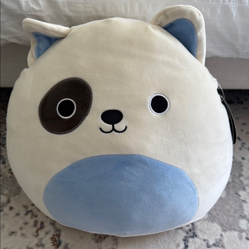 Squishmallows Cream and Blue Stuffed Animal